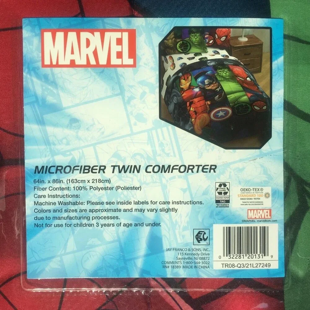 Marvel Avengers Reversible TWIN Comforter Iron Man Capt America Incredible Hulk
